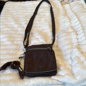 Kipling Brown Crossbody Bag with Monkey Keychain